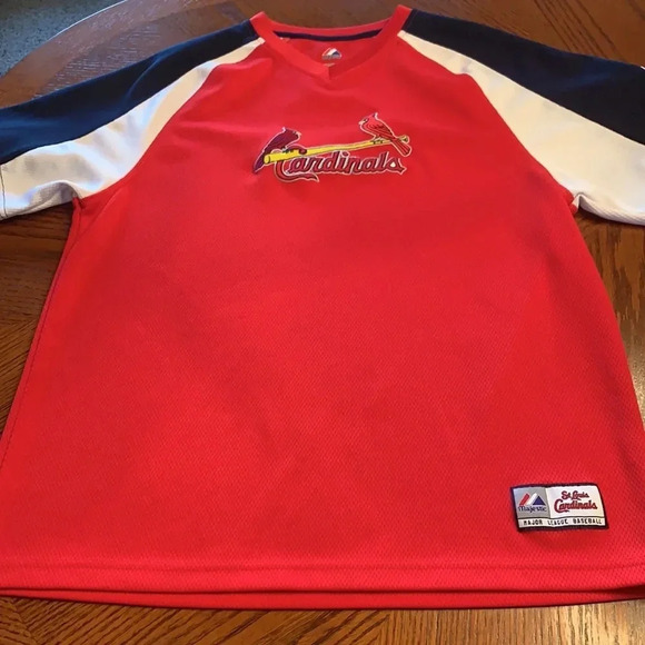 Majestic St Louis Cardinals Stitched on Logos Jersey Large - Picture 8 of 9